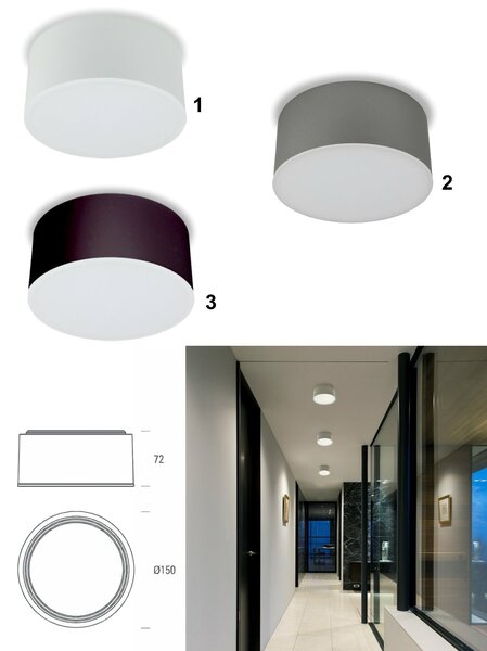Led2 Stropní LED svítidlo BUTTON II, černá Stmívání, řízení: 3000K/4000K ON/OFF (bez stmívání)