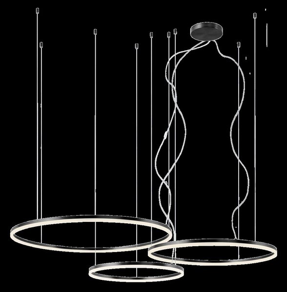 Redo Závěsné LED svítidlo ORBIT ø100/ø80/ø60 cm, 4000K, 3 kruhy Barva: Bílá, Stmívání, řízení: TRIAC