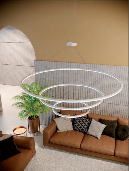 Redo Závěsné LED svítidlo ORBIT ø120/ø80/ø40 cm, 3000K, 3 kruhy Barva: Bílá, Stmívání, řízení: TRIAC