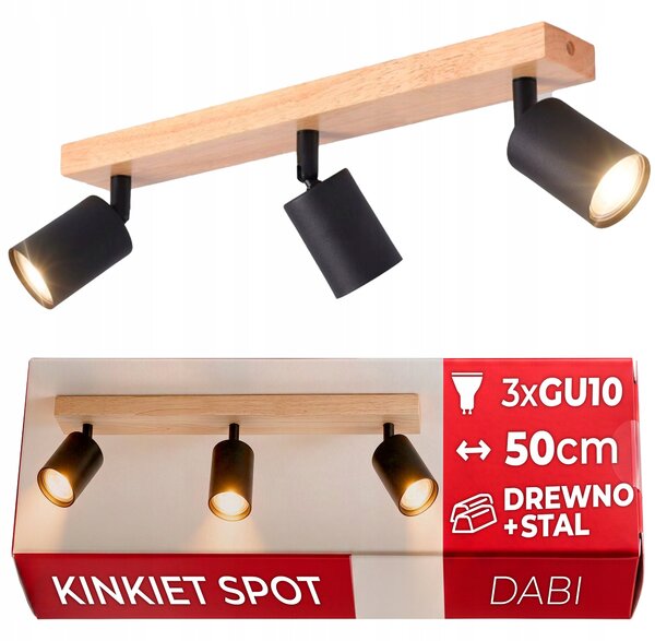 Stropní svítidlo LVT Dabi černý kov 3x E27 35 W