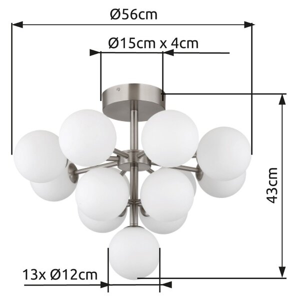 Globo GLB56143-13ND přisazené stropní svítidlo GRAPPY G9