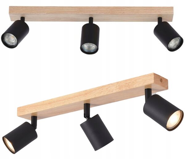 Stropní svítidlo LVT Dabi černý kov 3x E27 35 W
