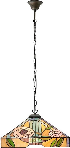 Endon 64384 - Lustr na řetězu Tiffany WILLOW 3xE27/60W/230V