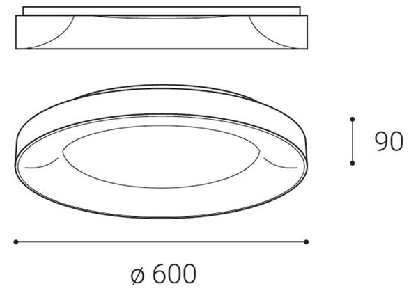 Led2 Stropní LED svítidlo BELLA ø 60 cm, černá Stmívání, řízení: 3000K/4000K DALI/PUSH