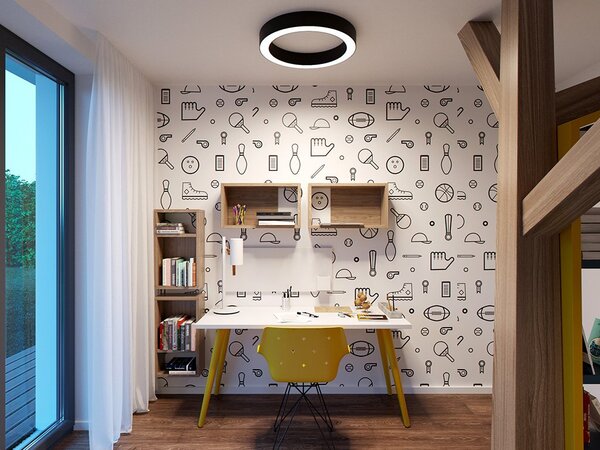 Led2 Stropní LED svítidlo SATURN ø 60 cm, černá, 3000/4000K Stmívání, řízení: TRIAC