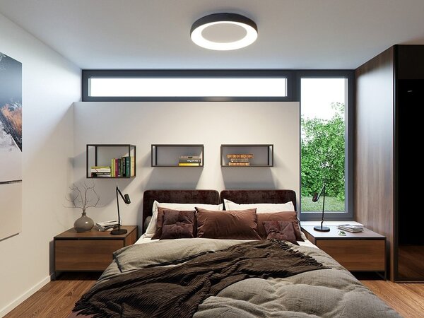 Led2 Stropní LED svítidlo BELLA ø 60 cm, černá Stmívání, řízení: 3000K/4000K DALI/PUSH