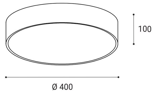 Led2 Stropní LED svítidlo MONO ø 40 cm Barva: Bílá, Stmívání, řízení: 3000K/4000K ON/OFF (bez stmívání)