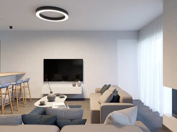 Led2 Stropní LED svítidlo SATURN ø 60 cm, černá, 3000/4000K Stmívání, řízení: TRIAC
