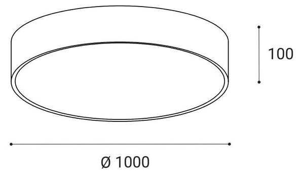 Led2 Stropní LED svítidlo MONO ø 100 cm Barva: Černá, Stmívání, řízení: 3000K/4000K DALI/PUSH