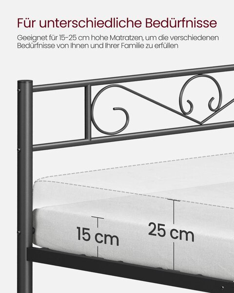 KOVOVÁ POSTEL, 140/190 cm černá Boxxx - Jednolůžkové postele, Online Only