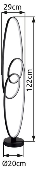 Globo GLB67177-36S LED stojací lampa SPIRA | 39W integrovaný LED zdroj | 1890lm | 2700-6500K