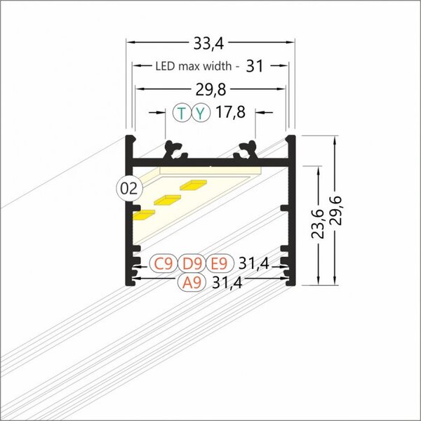 DANLUX LED profilové svítidlo zavěšené lineární 150 cm, 5100lm, 72W