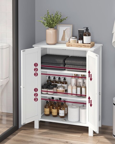 BOČNÍ SKŘÍŇ, bílá, bílá, 60/80/30 cm MID.YOU - Koupelnové série, Online Only