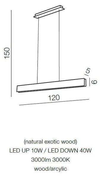 AZzardo Závěsné LED svítidlo LARIA d. 120 cm