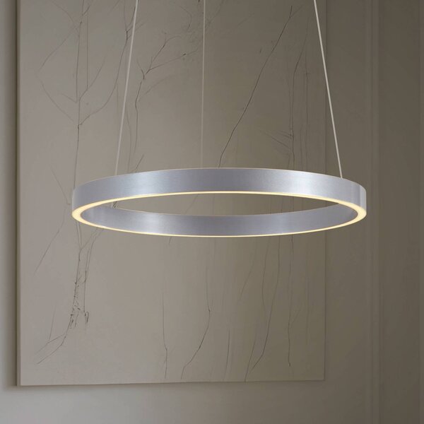 Lucande LED závěsné světlo Yonam, Ø 60 cm, 1 svítidlo, hliník,, stmívatelný, Hliník / šedá / zinek, Obývací pokoj / jídelna, kov, Moderní