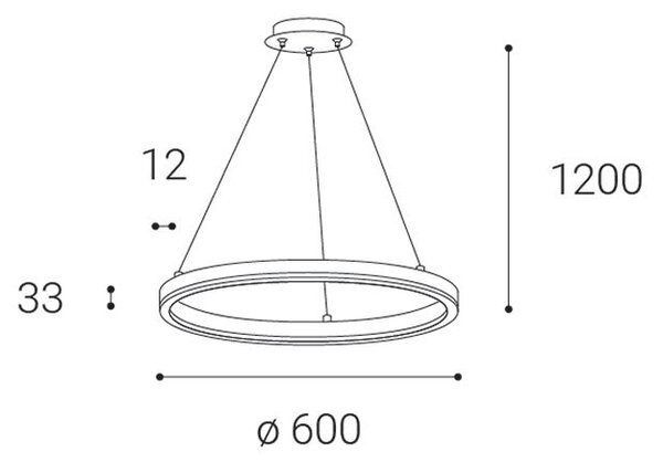 Led2 Závěsné LED svítidlo CIRCLE P-Z ø 60 cm Barva: Černá, Stmívání, řízení: DALI/PUSH