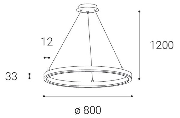 Led2 Závěsné LED svítidlo CIRCLE P-Z ø 80 cm, 3000/4000K Barva: Bílá, Stmívání, řízení: TRIAC (lze použít i bez stmívání)