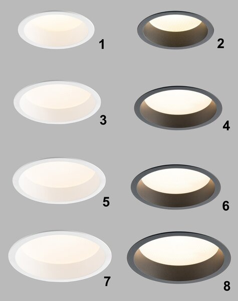 Led2 Zápustné LED svítidlo ZETA XS, IP44 Barva: Černá, Stmívání, řízení: ON/OFF (bez stmívání)