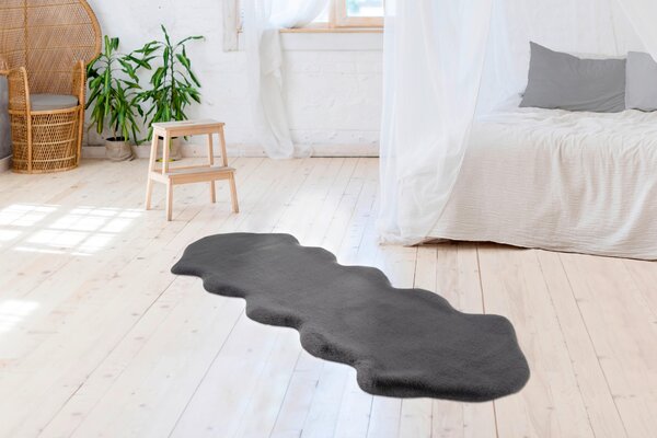 UMĚLÁ KOŽEŠINA, 60/180 cm, antracitová - Online Only koberce & rohožky, Online Only