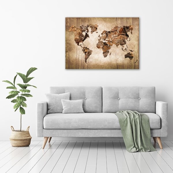 Foto obraz canvas Mapa světa dřevo oc-54299109