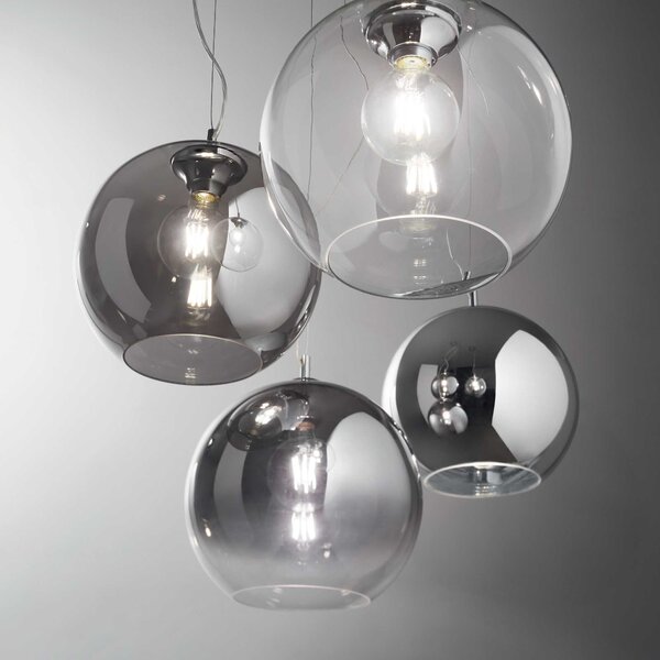 Ideal Lux Závěsné svítidlo NEMO SP1 ø 20 cm, v. max. 233 cm Barva: Fade chrom