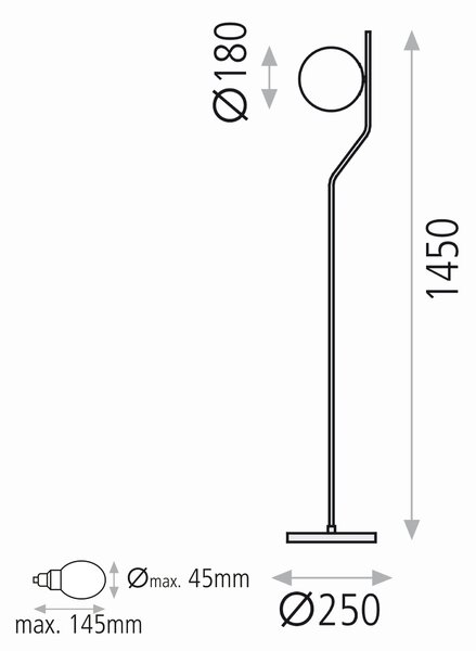ACB Iluminacion Stojací lampa MAUI , v. 145 cm Barva: Zlatá