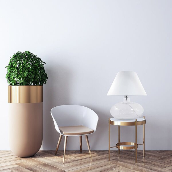 Zuma Line Stolní lampa ADANA TRANSPARENT ⌀ 40 cm, v. 44 cm Barva: Bílá