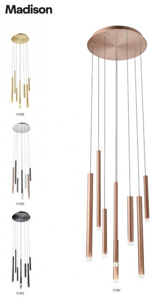 Redo Závěsné LED svítidlo MADISON ø 40 cm Barva: Černo/měděná