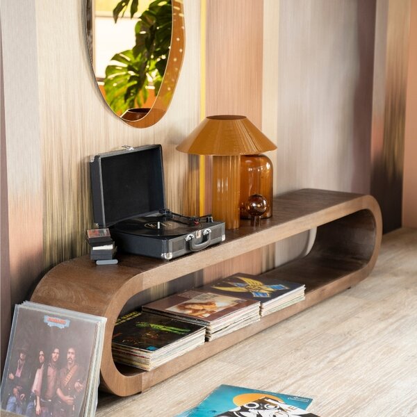 -25 % Dny MOMENTI– By-Boo Hnědý dřevěný TV stolek Elora 200 x 30 cm