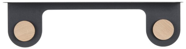 -25 % Dny MOMENTI– Gazzda Černá kovová nástěnná police Hook 13 x 50 cm