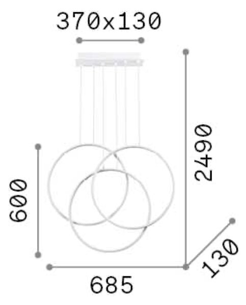 Ideal Lux Závěsné svítidlo Frame sp cerchio Barva: Černá