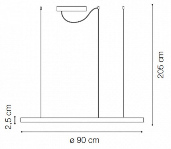 Ideal Lux LED Závěsné svítidlo Oracle slim round 3000k, Ø 90 Barva: Bílá, Stmívání, řízení: DALI/PUSH