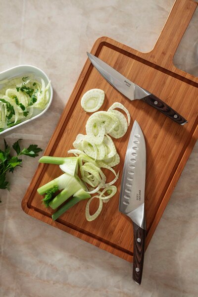 Eva Trio Nordic Kitchen Santoku nůž 18 cm, 67vrstvá damašková ocel, HRC 60, japonský kuchyňský nůž na maso a zeleninu