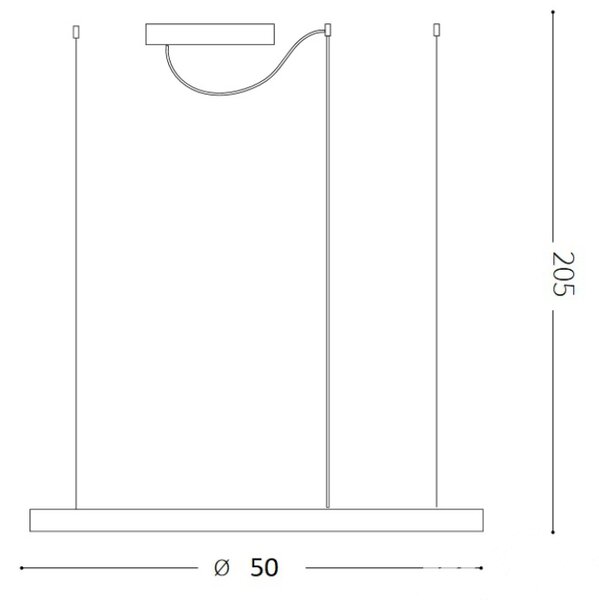 Ideal Lux LED Závěsné svítidlo Oracle slim round 4000k, Ø 50 Barva: Černá