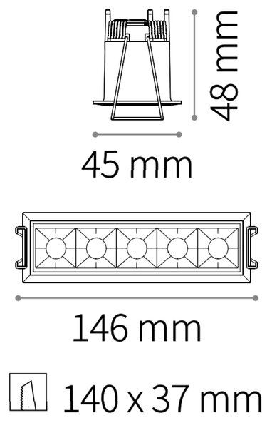 LED Zápustné bodové svítidlo Ideal Lux LIKA TRIM 20W, UGR