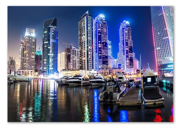 Foto obraz skleněný horizontální Noční Dubai osh-56151340