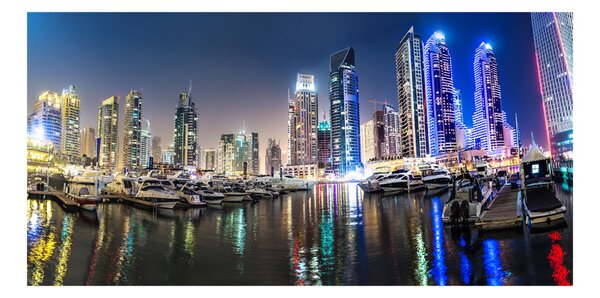 Foto obraz skleněný horizontální Noční Dubai osh-56151340