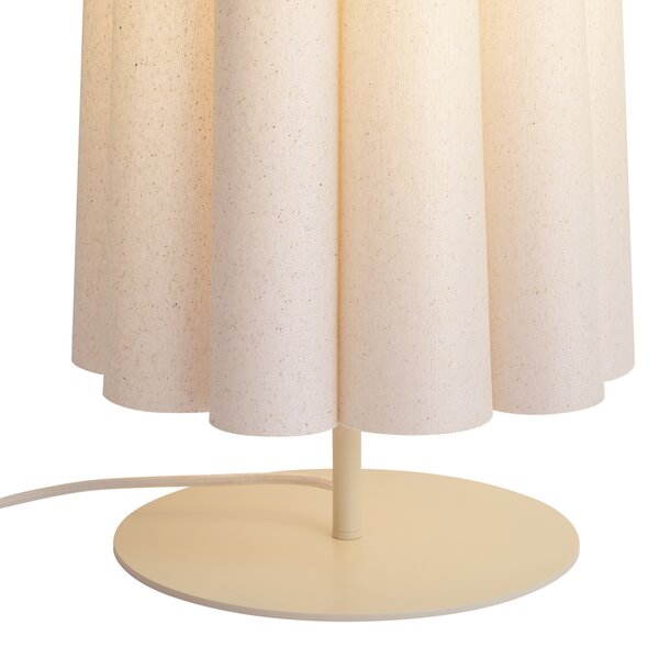 Japandi stojací lampa béžová s látkovým stínidlem 95 cm se 2 světly - Jenni