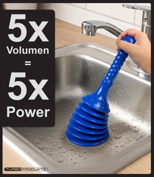 TURBO PRODUKTE Zvon na odpad Medium modrý Ø 12,5 cm umyvadlo dřez sprcha