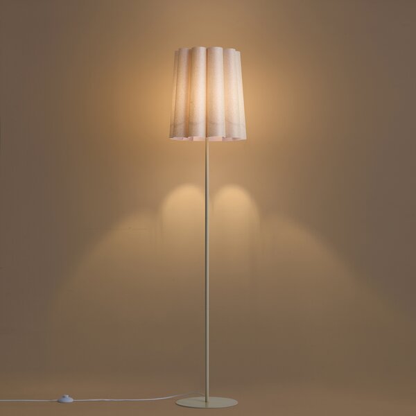 Japandi stojací lampa béžová s látkovým stínidlem 160 cm - Jenni