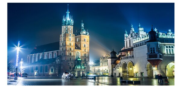 Foto obraz fotografie na skle Krakov noc osh-56831462