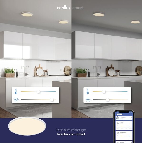 Stropní svítidlo Nordlux Oja, Ø 29,4-60 cm SMART light Barva: Černá, Průměr: Ø 29,4 cm