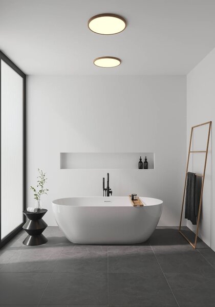 Stropní svítidlo Nordlux Oja, Ø29/42 cm 2700K IP54 stmívatelné Barva: Hnědá, Průměr: Ø 29,4 cm