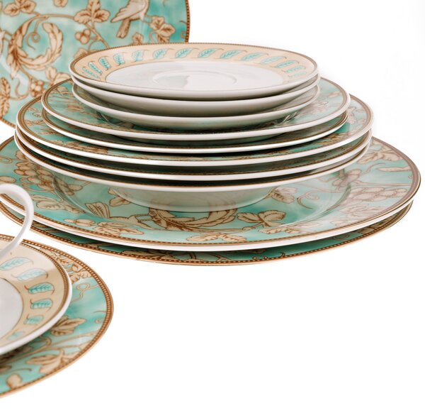 TEMPO-KONDELA DONATELLA TURQUOISE, jídelní souprava, set 20 ks, porcelán