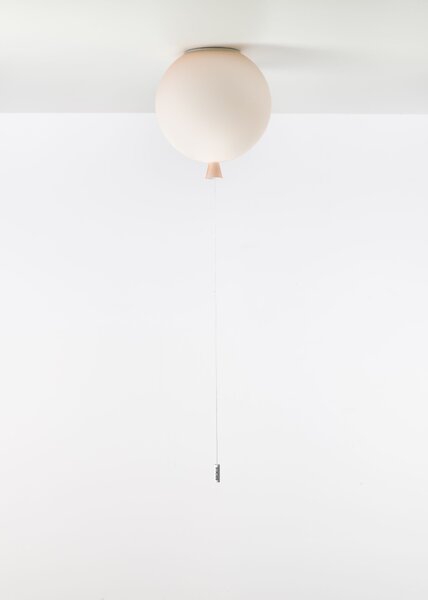 Brokis Stropní svítidlo Memory Ceiling 250 PC878, 1xE27 Barva skla: Triplex opál, Koncovka: Černá, Povrchová úprava skla: Matovaný oboustranný povrch skloviny
