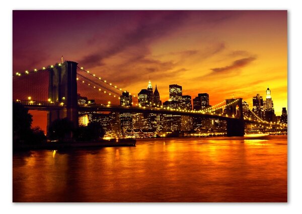 Foto obraz sklo tvrzené Brooklynský most osh-58655402