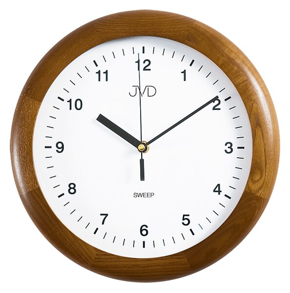 JVD Netikající tiché dřevěné nástěnné hodiny JVD NS2341/11 (tiché netikající hodiny s plynulým chodem)