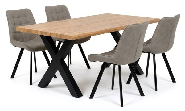 Vikio Jídelní set pro 4 osoby 160x90 cm dub-béžová VJS116-41L