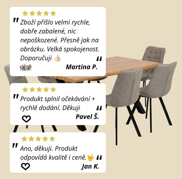 Vikio Jídelní set pro 6 osob 160x90 cm dub-béžová VJS116-61L