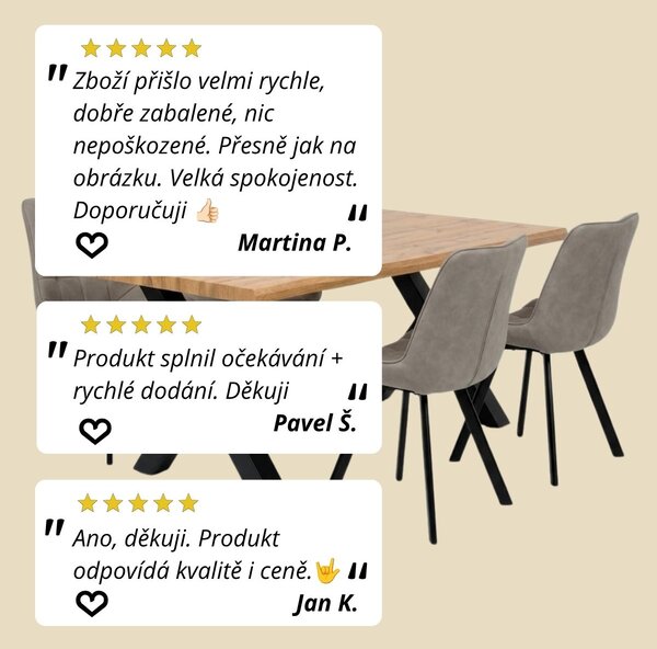 Vikio Jídelní set pro 4 osoby 160x90 cm dub-béžová VJS116-41L